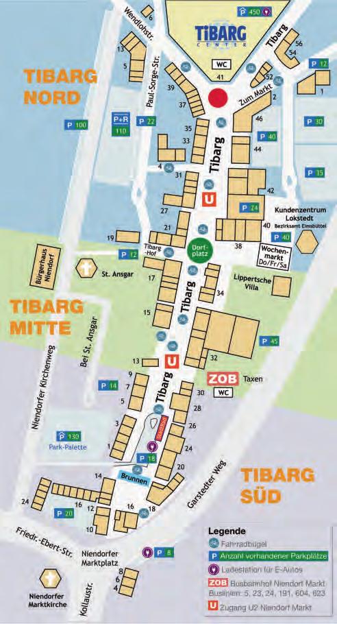 Zur Orientierung bietet der Tibarg-Lageplan eine gute Übersicht Grafik: BID Tibarg II  