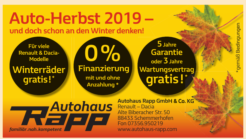 Autohaus Rapp GmbH & Co. KG Autohaus Rapp GmbH & Co. KG