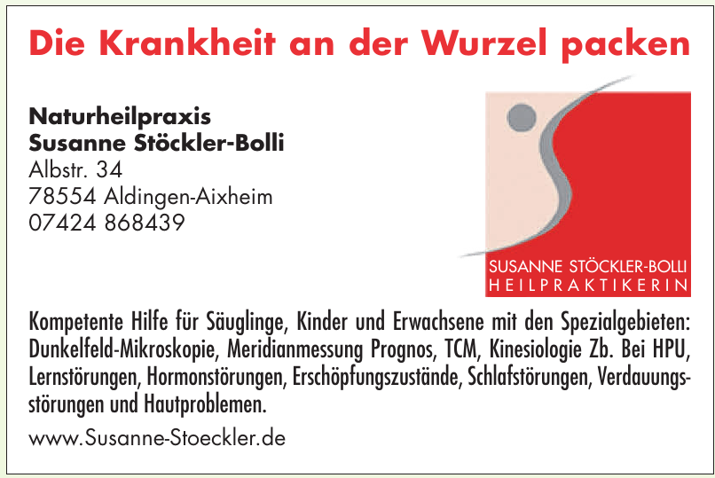 Naturheilpraxis Susanne Stöckler-Bolli Naturheilpraxis Susanne Stöckler-Bolli