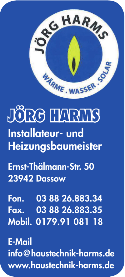 Jörg Harms Installateur- und Heizungsbaumeister Jörg Harms Installateur- und Heizungsbaumeister
