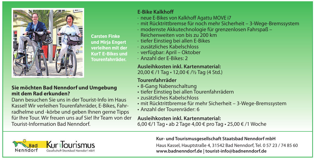 Kur- und Tourismusgesellschaft Staatsbad Nenndorf mbH Kur- und Tourismusgesellschaft Staatsbad Nenndorf mbH