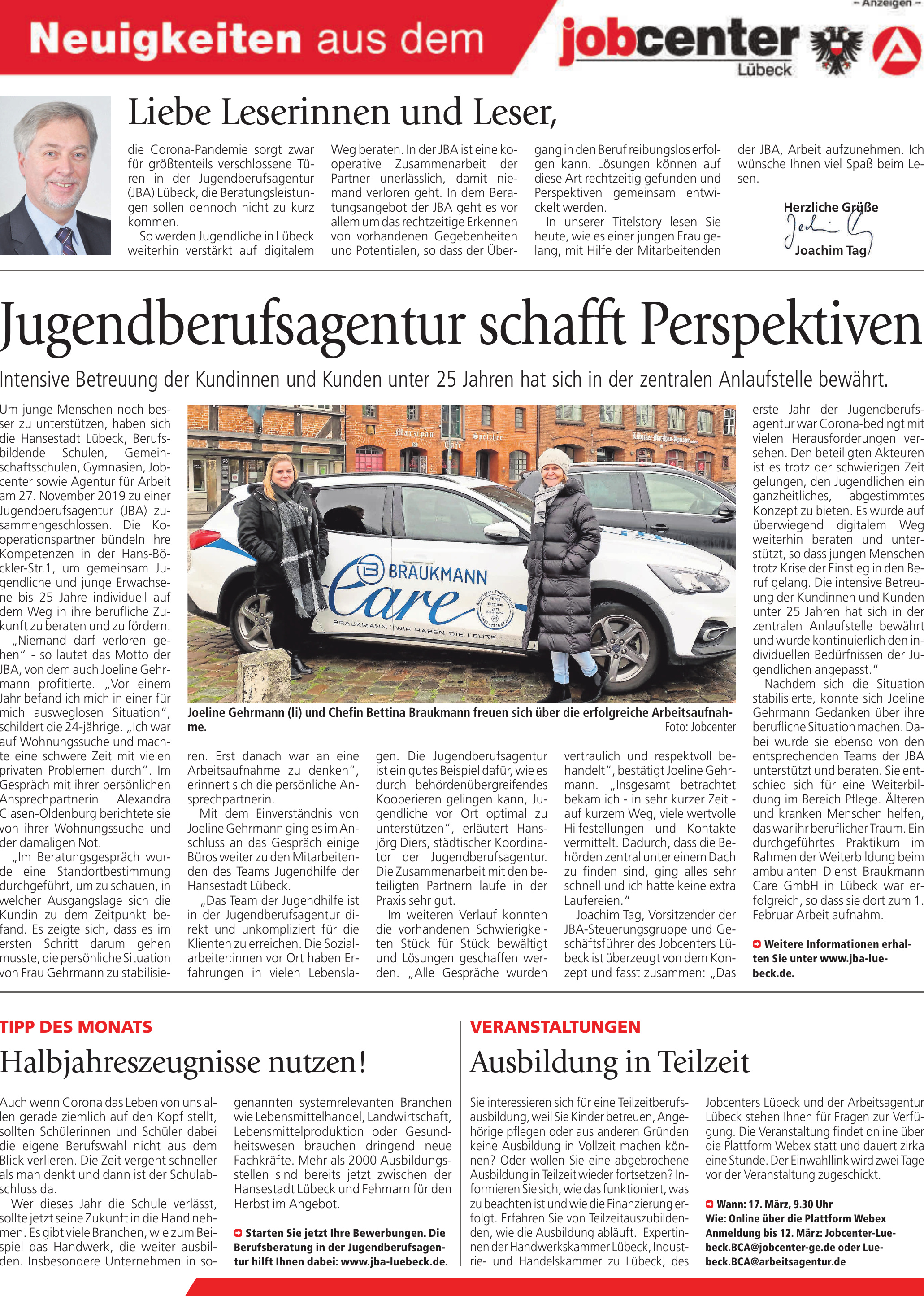Jugendberufsagentur (JBA) Lübeck Jugendberufsagentur (JBA) Lübeck