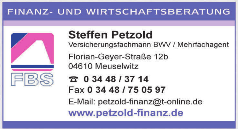 FBS Steffen Petzold Versicherungsfachmann BWV / Mehrfachagent FBS Steffen Petzold Versicherungsfachmann BWV / Mehrfachagent