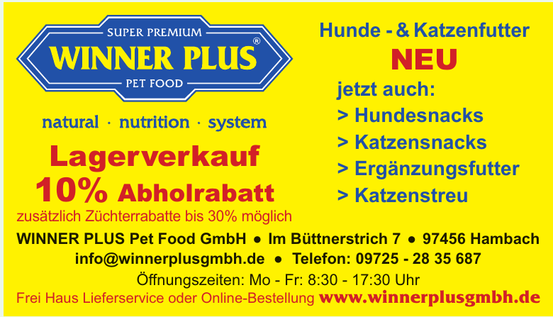 WINNER PLUS Pet Food GmbH WINNER PLUS Pet Food GmbH