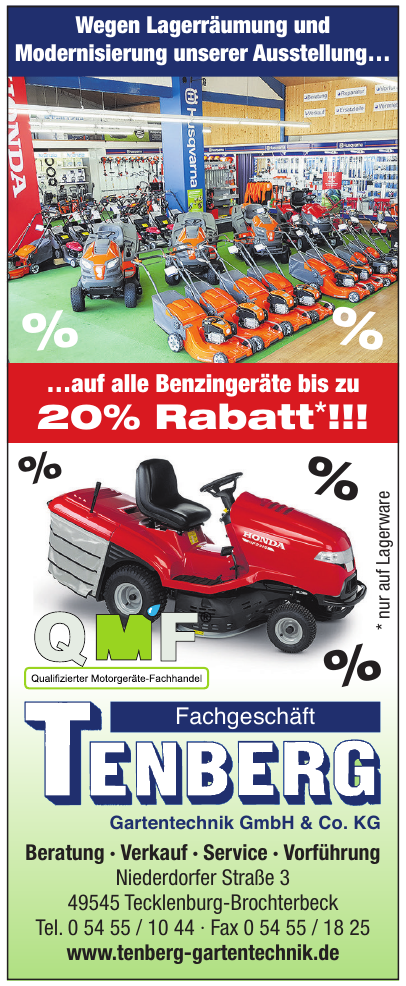 Tenberg Gartentechnik GmbH & Co. KG Tenberg Gartentechnik GmbH & Co. KG