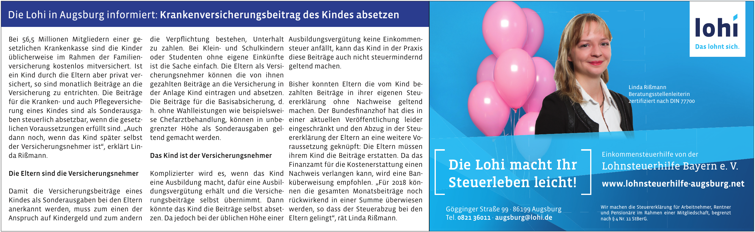 Lohnsteuerhilfe Bayern e. V. Lohnsteuerhilfe Bayern e. V.