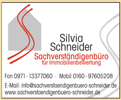 Silvia Schneider Sachverständigenbüro für Immobilienbewertung Silvia Schneider Sachverständigenbüro für Immobilienbewertung