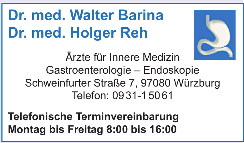 Dr. med. Walter Barina, Dr. med. Holger Reh Dr. med. Walter Barina, Dr. med. Holger Reh
