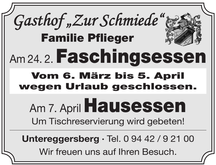 Gasthof „Zur Schmiede“ Gasthof „Zur Schmiede“