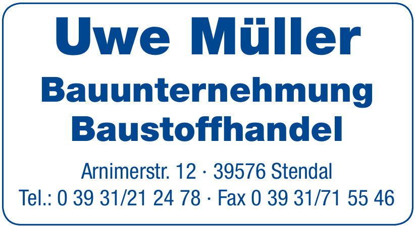 Uwe Müller Bauunternehmung Baustoffhandel