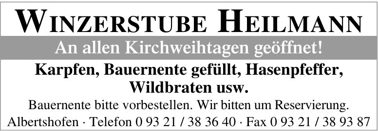 Winzerstube Heilmann Winzerstube Heilmann