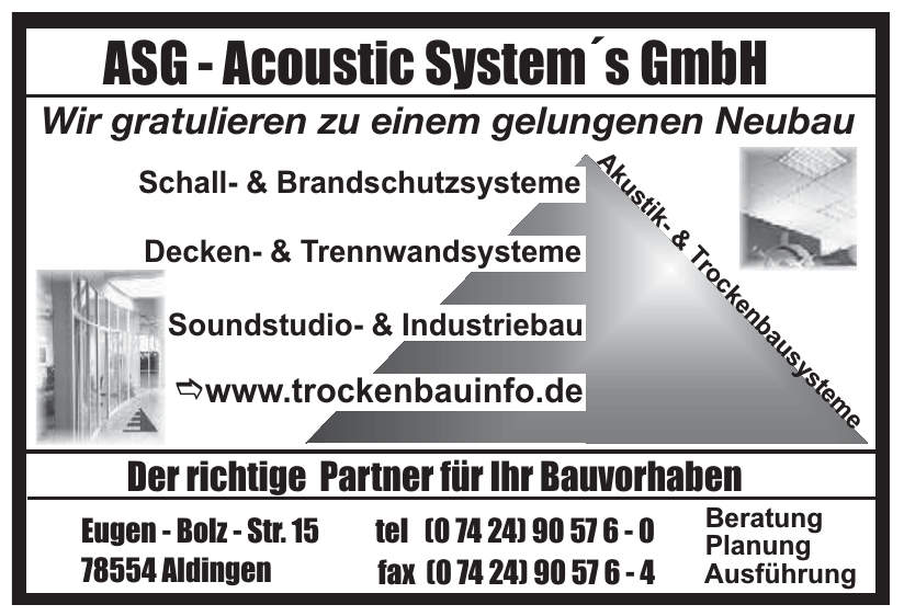 ASG - Acoustic System´s GmbH ASG - Acoustic System´s GmbH