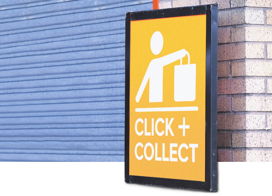 Viele Geschäfte machen mit Hinweisschildern auf den neuen Service aufmerksam Bild: Richard Johnson/stock.adobe.com Viele Geschäfte machen mit Hinweisschildern auf den neuen Service aufmerksam Bild: Richard Johnson/stock.adobe.com